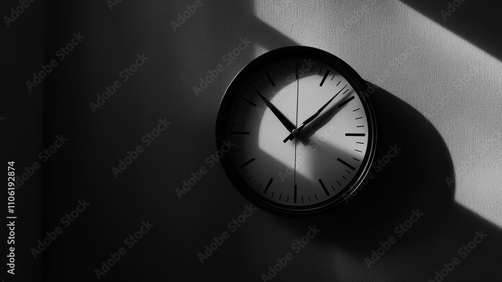custom made wallpaper toronto digitalMonochromatic New Year clock with deep shadows, classic festive design. Christmas, New Year's Eve