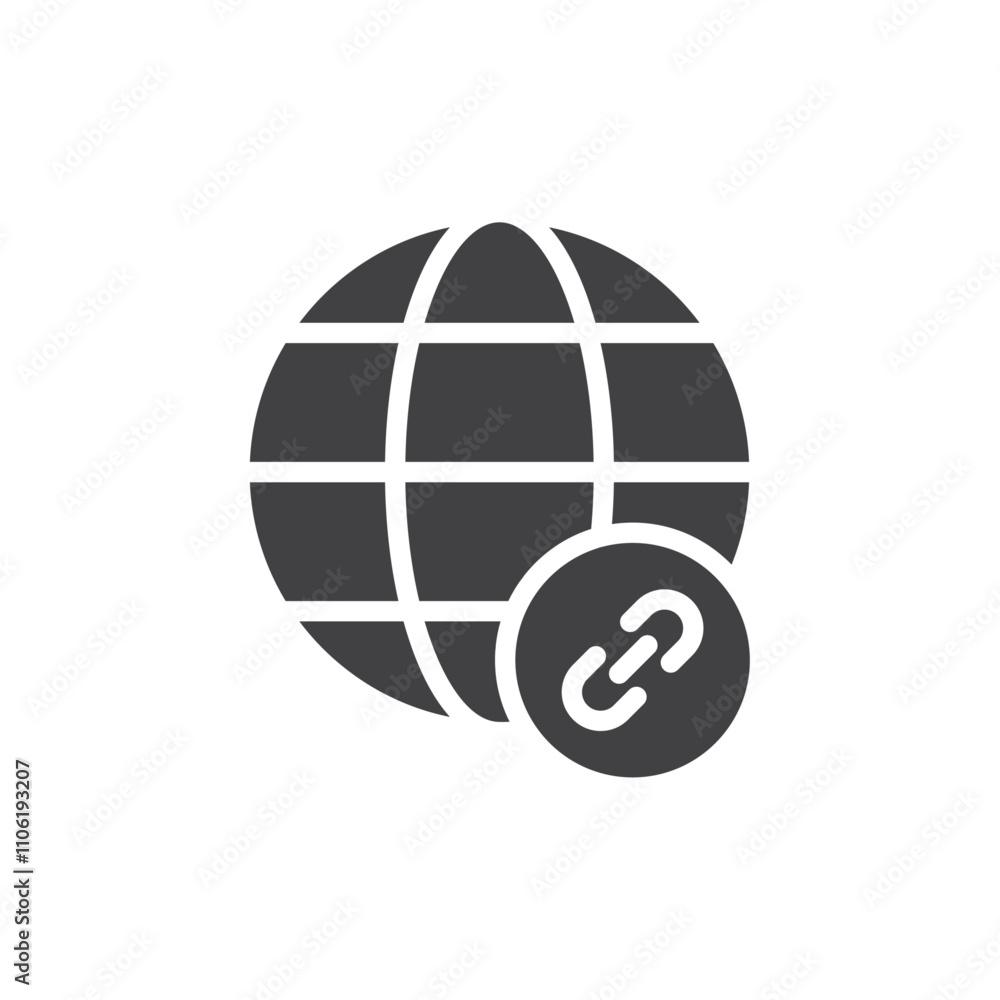 Network with chain link icon simple vector symbol Network with chain link icon simple vector symbol