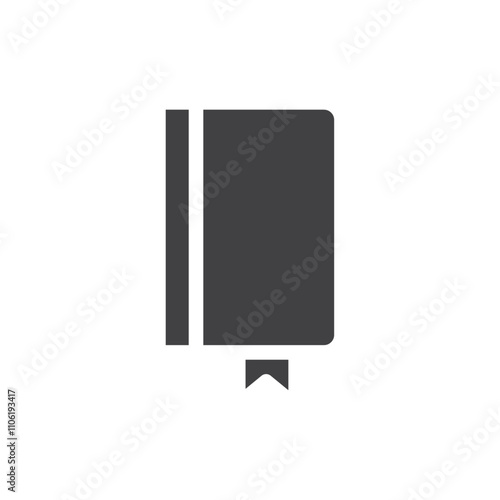 Notebook with bookmark icon simple vector symbol