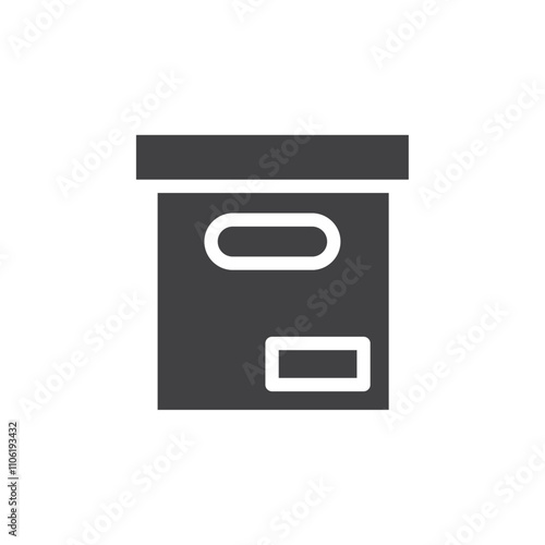 Office file box icon simple vector symbol