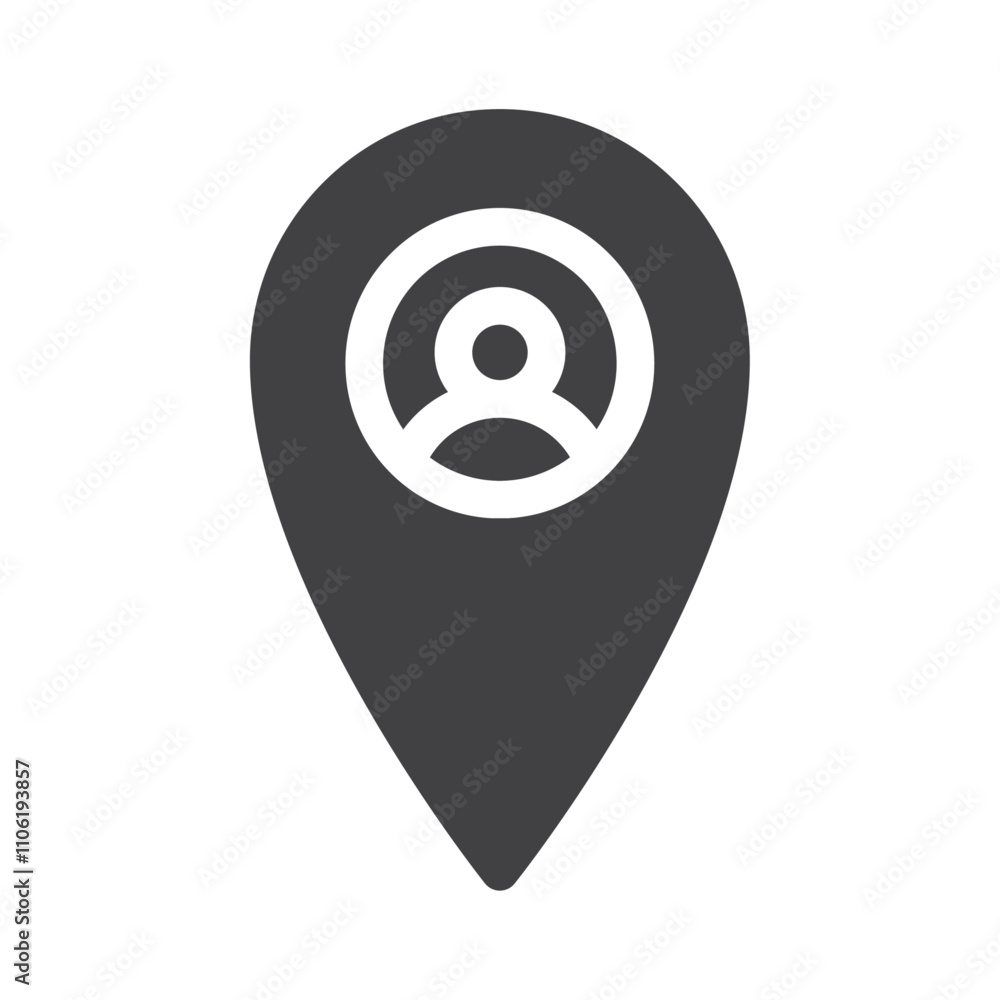 Person location icon simple vector symbol Person location icon simple vector symbol
