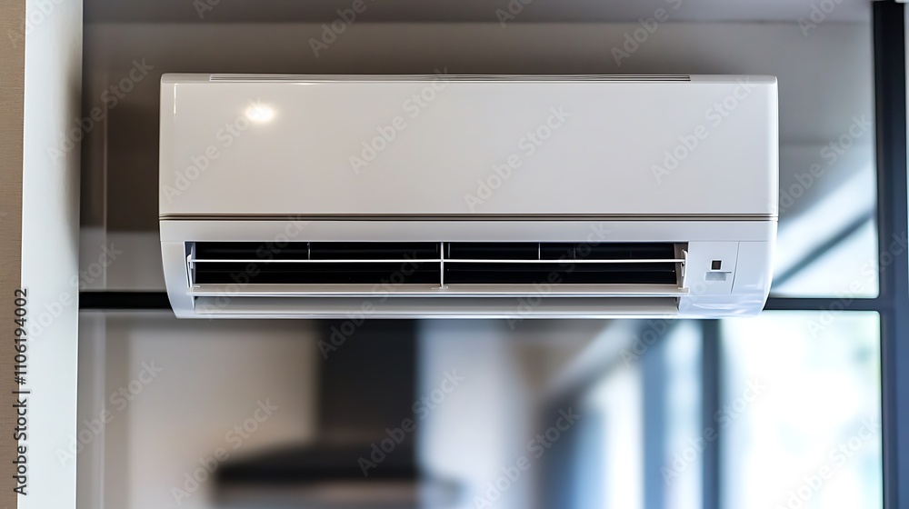 White Air Conditioner Unit Installed Indoors White Air Conditioner Unit Installed Indoors