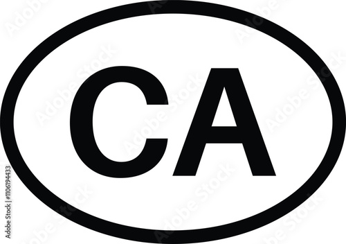 Canada code icon isolated on white background . Canada domain name icon. Canada abbreviation icon . Vector