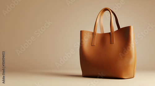 Elegant Tan Leather Tote Bag