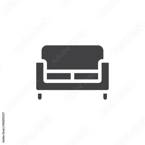 Sofa furniture icon simple vector symbol