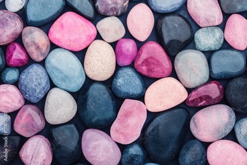 Colorful collection of various gemstones and crystals displayed on a dark bac...