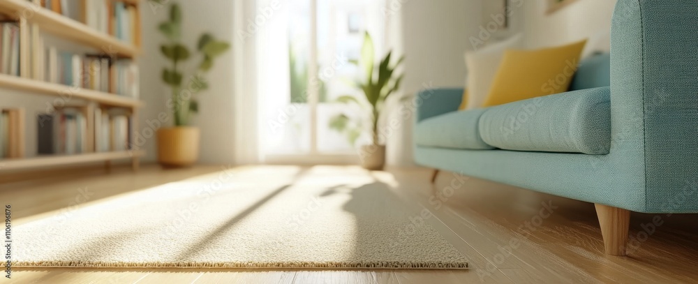 Bright and Stylish Contemporary Interior with Cozy Sofa and Plants Bright and Stylish Contemporary Interior with Cozy Sofa and Plants