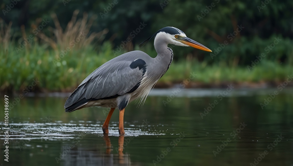 Grey heron bird. Grey heron bird.