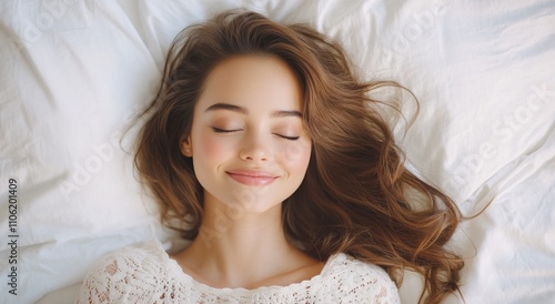 Young girl peacefully sleeping in a cozy bedroom during early morning hours