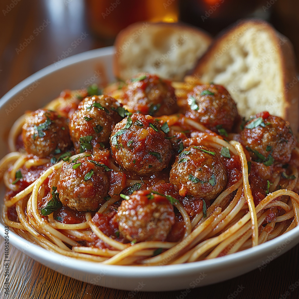 Spaghetti with Meatballs in Tomato Sauce Spaghetti with Meatballs in Tomato Sauce