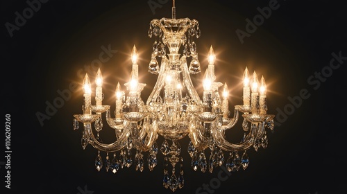 Fancy chandelier isolated on transparent background