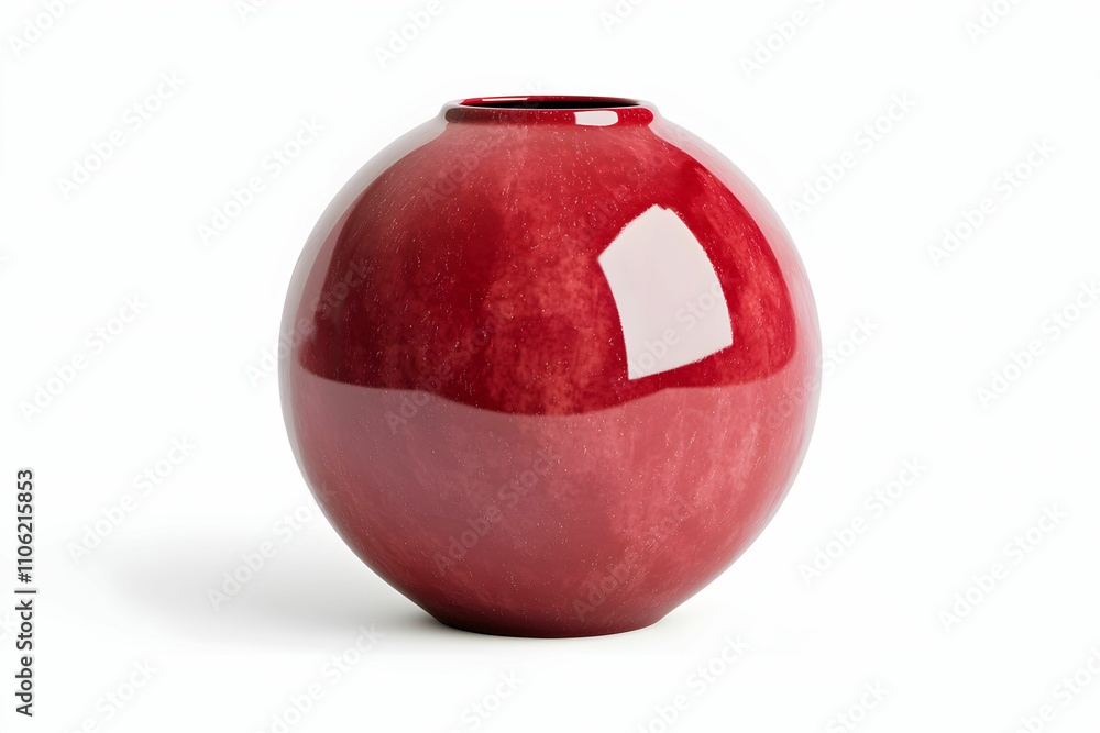 Glossy Red Ceramic Vase with Round Shape and Smooth Finish Perfect for Home Decor, Floral Arrangements, and Stylish Interior Design Accents Glossy Red Ceramic Vase with Round Shape and Smooth Finish Perfect for Home Decor, Floral Arrangements, and Stylish Interior Design Accents
