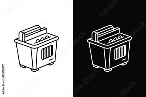 Home deep fryer for vector on White Background Vector Art Illustration on white background.