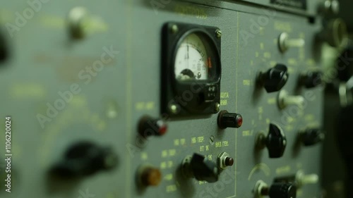 Knobs, Bulbs and Meters of Soviet Radio Electronic Devices. Radio Communication Station is a Set of Equipment Necessary to Carry on Communication via Radio Waves. Transceiver.