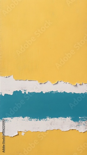 Colorful torn paper background in teal and yellow creating a striking design ...