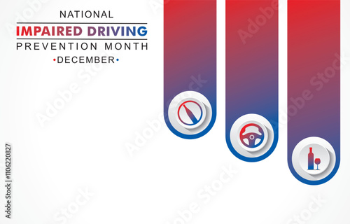 Vector illustration for National Impaired Driving Prevention Month which is held in the month of December every year, to provide awareness about drink and drive.