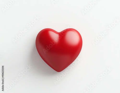 Wallpaper Mural A vibrant red heart symbolizing love and affection, set against a clean, white background. Perfect for conveying emotions and messages of passion and care in visual content. Torontodigital.ca