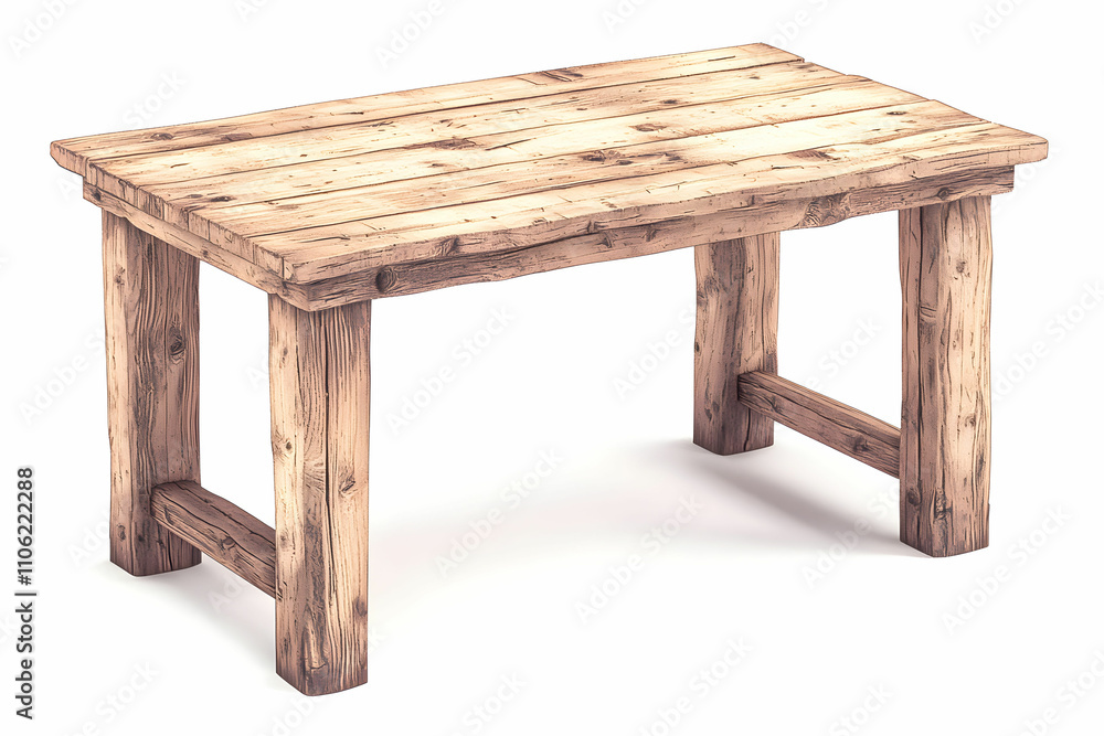 Rustic wooden dining table with natural grain finish, sturdy construction, suitable for vintage or modern home decor Rustic wooden dining table with natural grain finish, sturdy construction, suitable for vintage or modern home decor