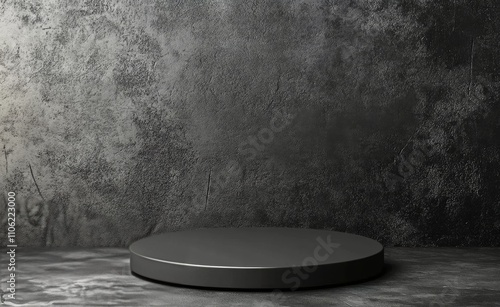 Minimalist display area with dark textured background for product presentation
