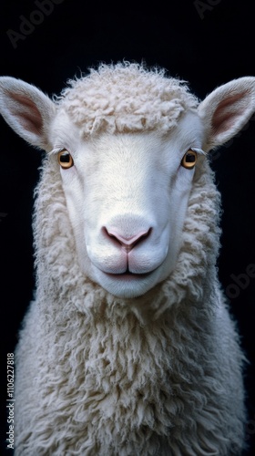 Close up view of a sheep capturing its unique features and expression