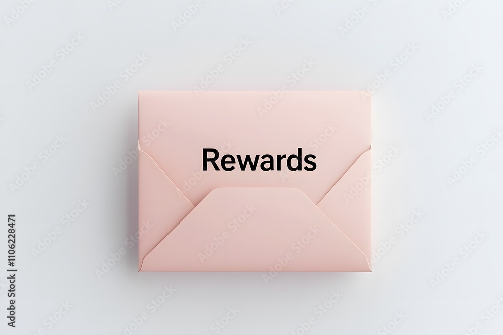 Rewards Text on an Open Envelope, Symbolising a Special Offer or Recognition, with a Sense of Excitement and Anticipation Rewards Text on an Open Envelope, Symbolising a Special Offer or Recognition, with a Sense of Excitement and Anticipation
