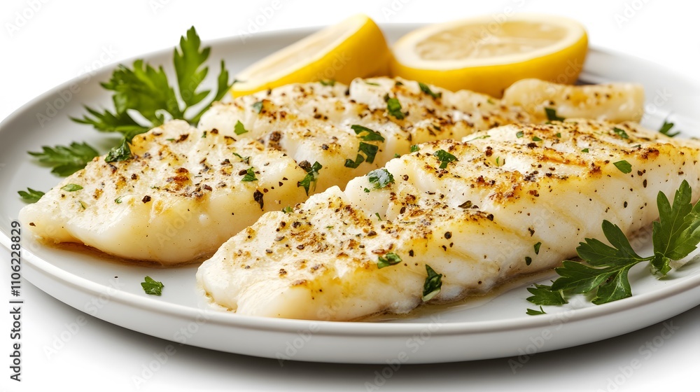 Food, Fish Sole Meuniere, on White Background, Photo Realistic, Wallpaper, Cover and Screen for Smartphone, PC, Laptop, 9:16 and 16:9 Format Food, Fish Sole Meuniere, on White Background, Photo Realistic, Wallpaper, Cover and Screen for Smartphone, PC, Laptop, 9:16 and 16:9 Format