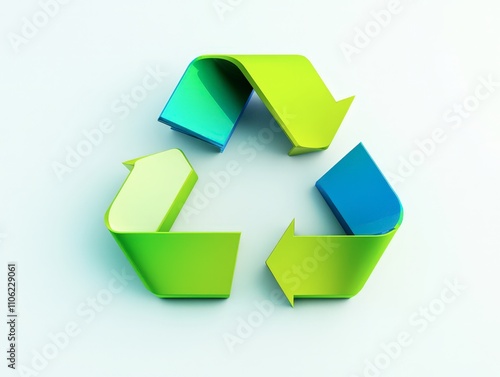 Vibrant Green and Blue Recycling Symbol - Eco-Friendly Design photo