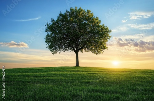 Solitary Tree at Sunset