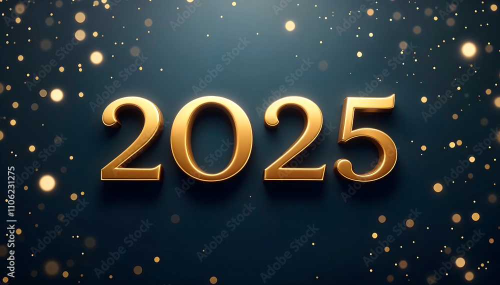 Happy New Year 2025 golden invitation card. Greeting card. Celebration. Сongratulation Happy New Year 2025 golden invitation card. Greeting card. Celebration. Сongratulation
