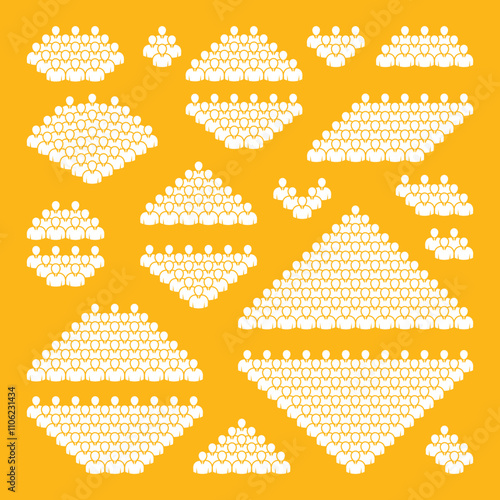 Zestaw ikon ludzi. Symbol tłumu.