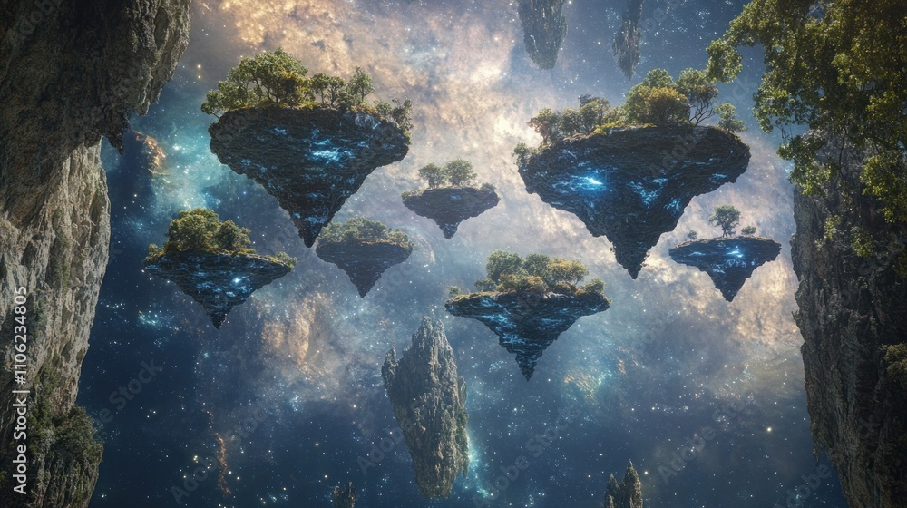 Floating Islands in a Starry Cosmic Landscape Floating Islands in a Starry Cosmic Landscape