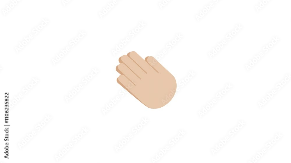 Clapping Hands Emoji Animated on a Transparent Background. 4K Loop Animation with Alpha Channel.