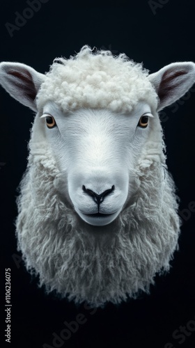 Close up view of a sheep capturing its unique features and expression