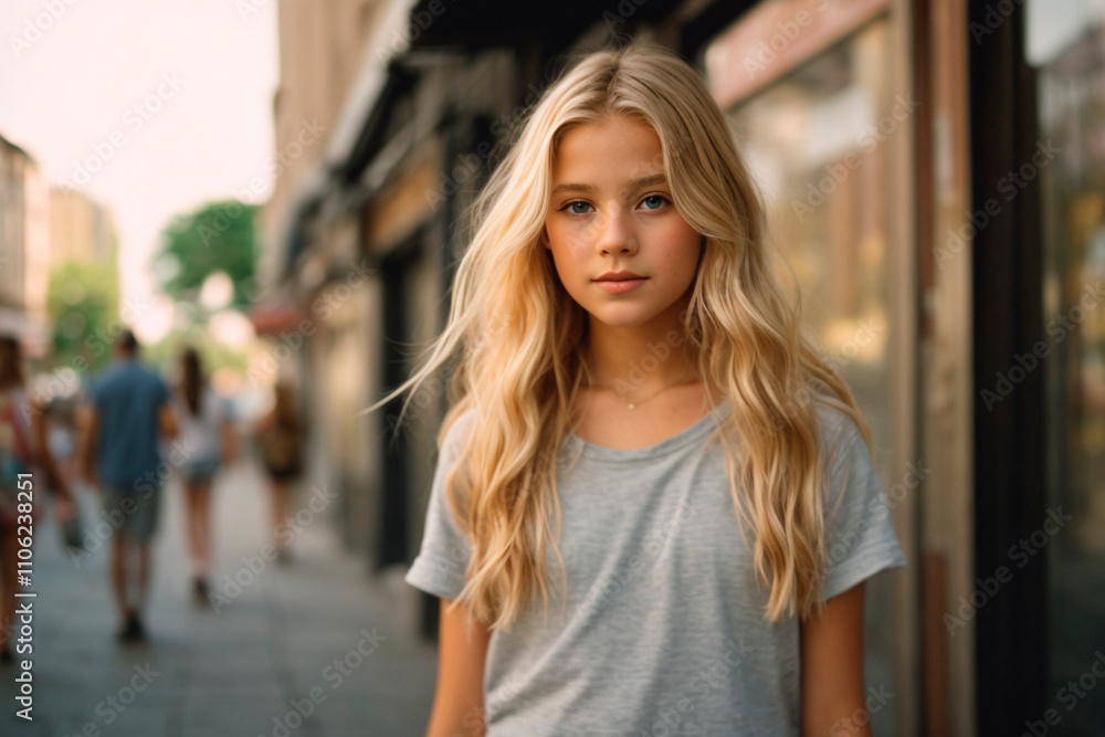 Retrato de niña de polera gris Retrato de niña de polera gris