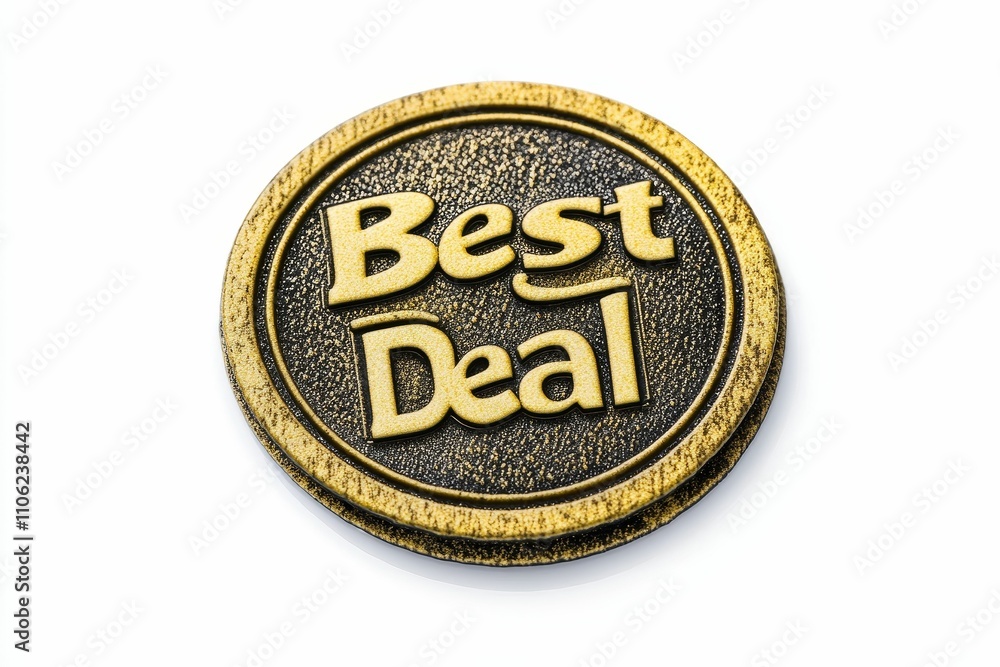 Circular metallic token; embossed Circular metallic token; embossed