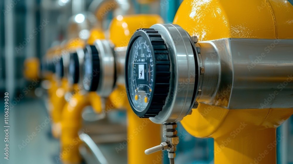 Industrial Gas Metering System Closeup Industrial Gas Metering System Closeup