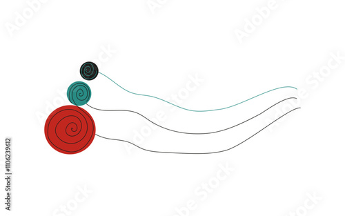 Banner, handmade. Balls of thread. Skeins of yarn. Simple vector background. Place for inscription.