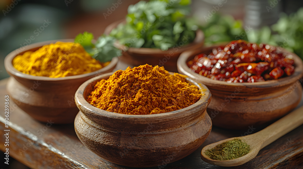 An Exquisite Arrangement of Traditional Indian Spices Perfect for Crafting a Flavorful Curry Dish An Exquisite Arrangement of Traditional Indian Spices Perfect for Crafting a Flavorful Curry Dish