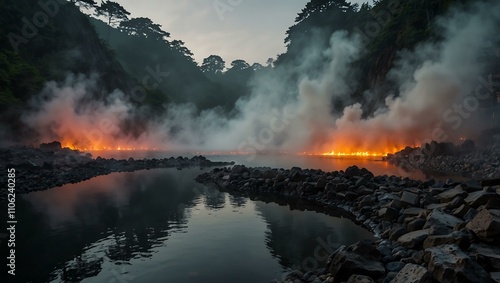 Hells of Beppu, Oita Prefecture, Japan. photo