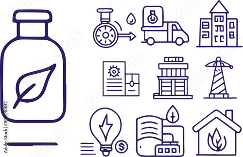 set of vector icons for washing
