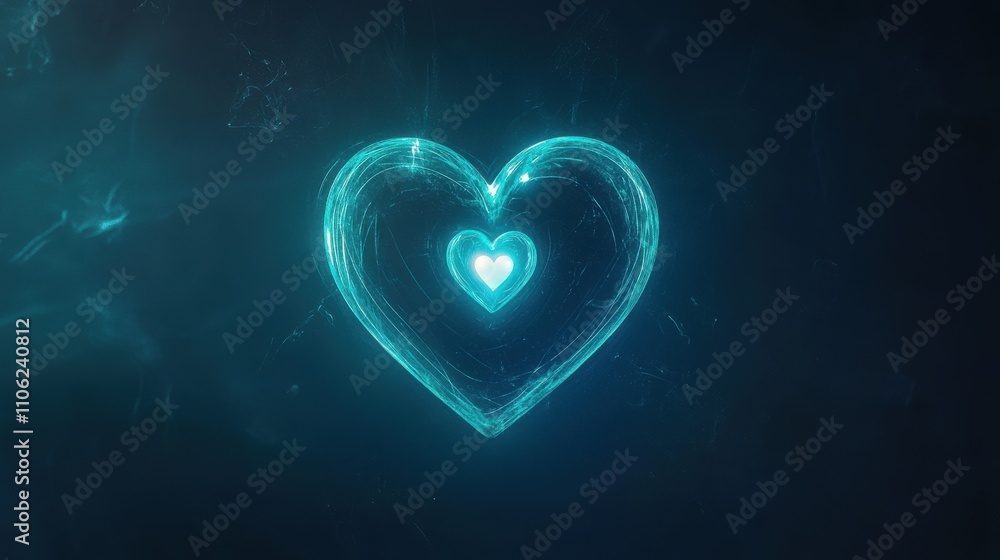A soft glowing heart symbol radiates a gentle light from its center against a dark backdrop. The design evokes warmth and affection, perfect for expressing love. A soft glowing heart symbol radiates a gentle light from its center against a dark backdrop. The design evokes warmth and affection, perfect for expressing love.