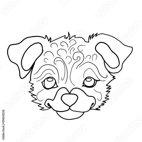 illustration puppy face, pet, dog