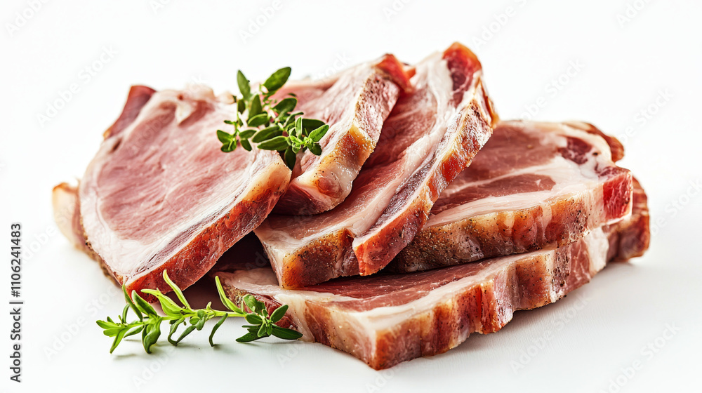 Spicy Smoked Pork Slices, Gourmet Meat, Culinary Delights, Food Photography, High-Resolution Image Spicy Smoked Pork Slices, Gourmet Meat, Culinary Delights, Food Photography, High-Resolution Image