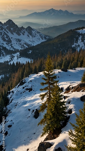 High Tatras mountains from Hrebienok, Slovakia. photo