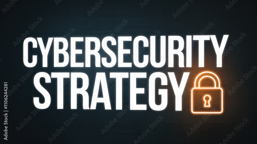 Digital Cybersecurity Strategy Concept with Text and Lock Icon for Tech Investment Planning Digital Cybersecurity Strategy Concept with Text and Lock Icon for Tech Investment Planning