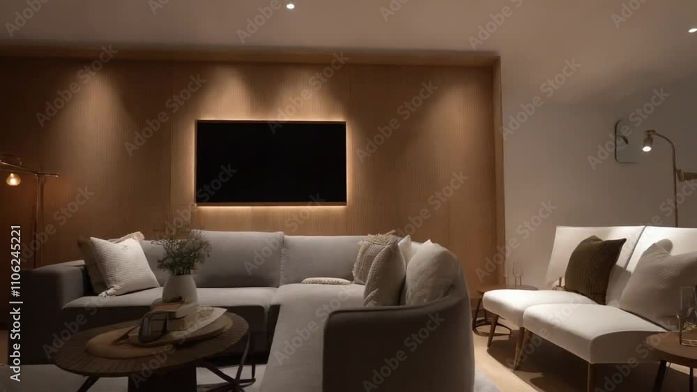 Modern living room with luxurious furniture and 4K aesthetic Modern living room with luxurious furniture and 4K aesthetic