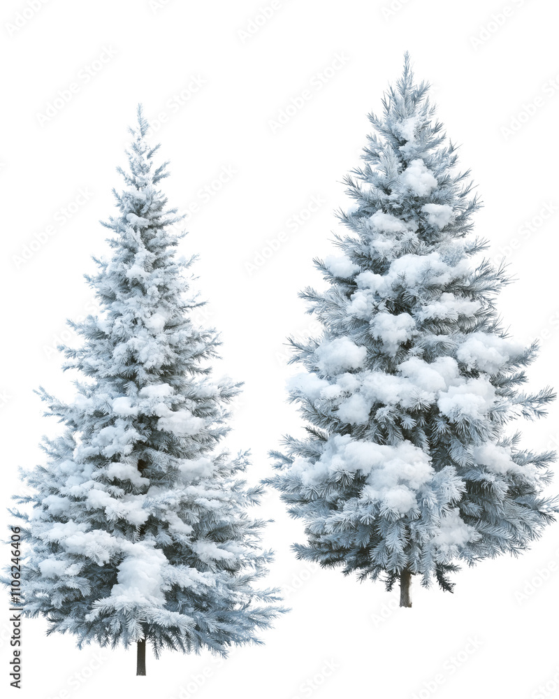 Christmas Trees with Snow on transparent background Christmas Trees with Snow on transparent background