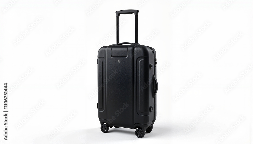 Black wheeled suitcase with telescopic handle
Black wheeled suitcase with telescopic handle