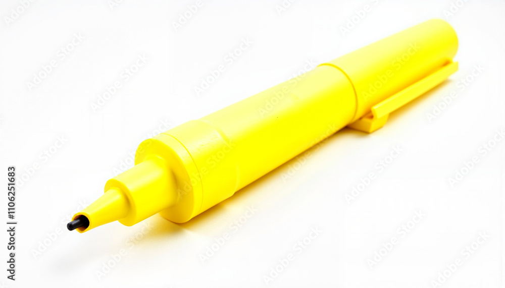 Isolated item on white background featuring a yellow marker pen
Isolated item on white background featuring a yellow marker pen