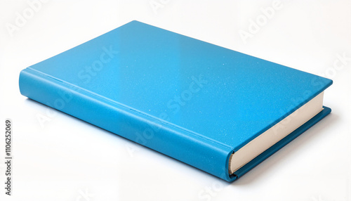 Isolated item on white background featuring a blue hardcover book 